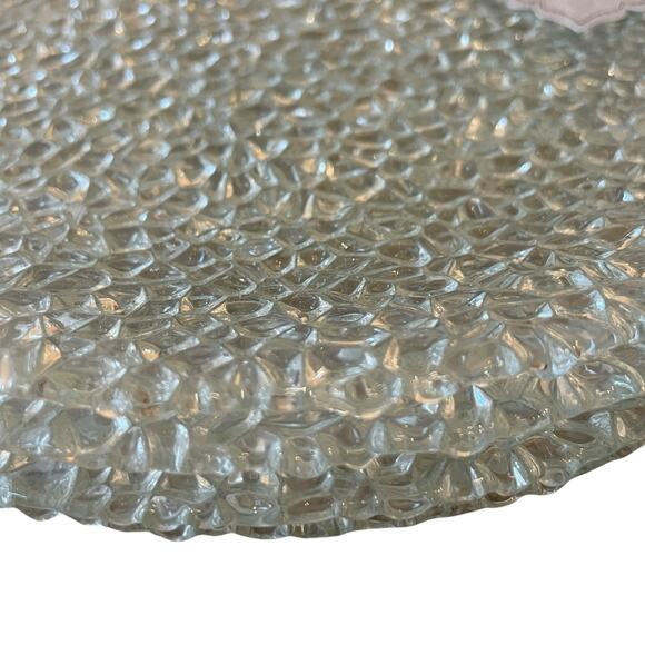 Akcam Turkish Glass 8in Appetizer | Dessert Plate Set of 4 Clear Frosted NEW - Picture 12 of 15